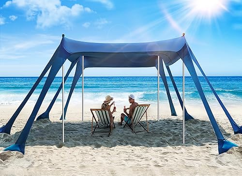 Vibemo Beach Tent, Beach Canopy Sun Shade with UPF50+ UV