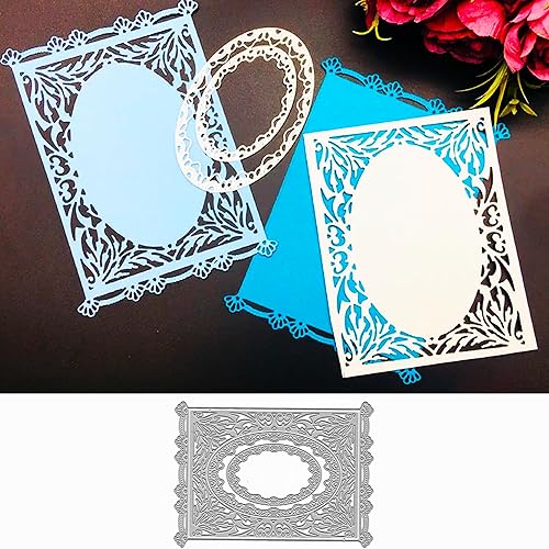 Alinacutle Marco de borde floral troquelado de fondo de corte de metal troquelado para hacer tarjetas hechas a mano álbum álbum de recortes