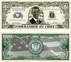 Barack Obama 44th President Collectors Presidential One Million Dollar Bill in Protector- Best Gift for Barack Obama Fans