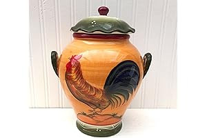 Tuscan Sunshine Country Rooster Hand Painted Collection Cookie Jar
