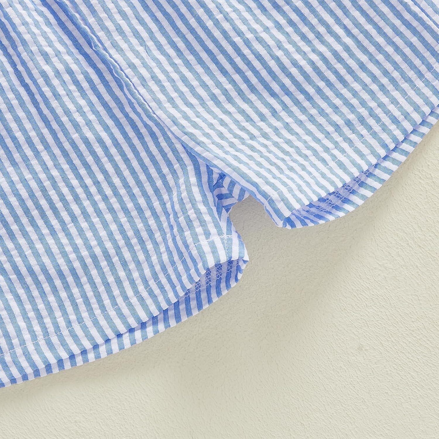 Toddler Baby Boy Summer Outfit Airplane/Boat Smocked Short Sleeve T-Shirt Tops Striped Shorts Set Pilot Clothes - Image 6