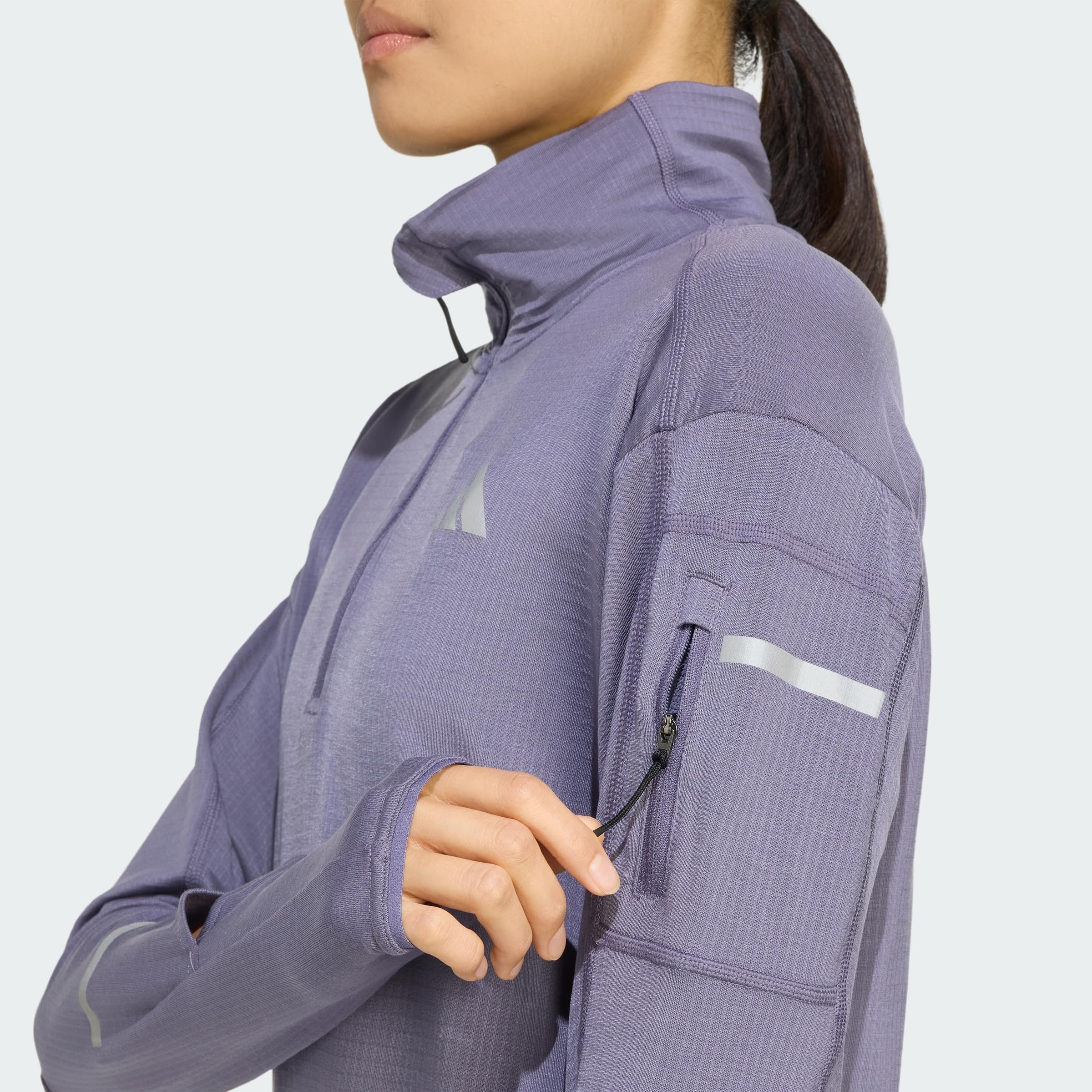 adidas Women's Adi365 Running Climawarm+ koszulka do biegania z zamkiem błyskawicznym do klatki piersiowej