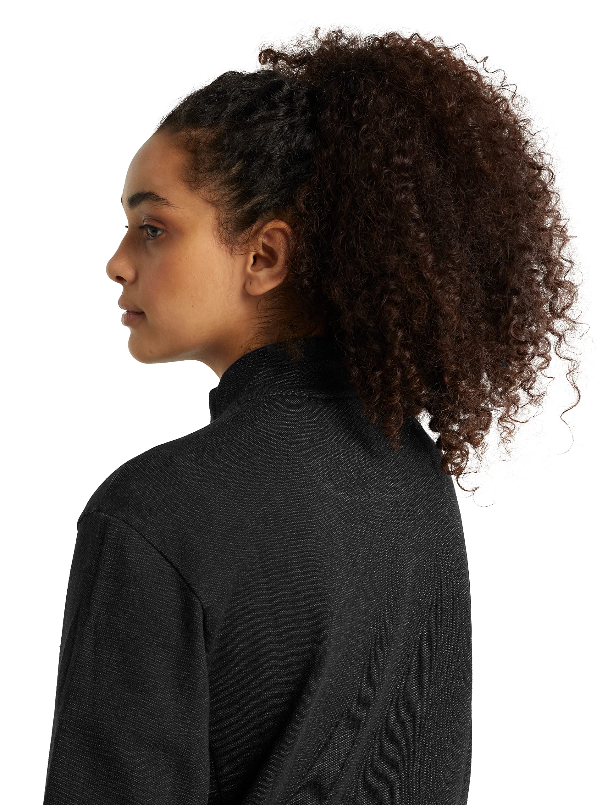Icebreaker Merinowolle Damen Mid Layer - Central Langärmeliges Top mit Reißverschluss | Sportbekleidung | Sportbekleidung | Sweatjacke Schwarz | Skipulli Langarm | Skipullover - Schwarz, XS
