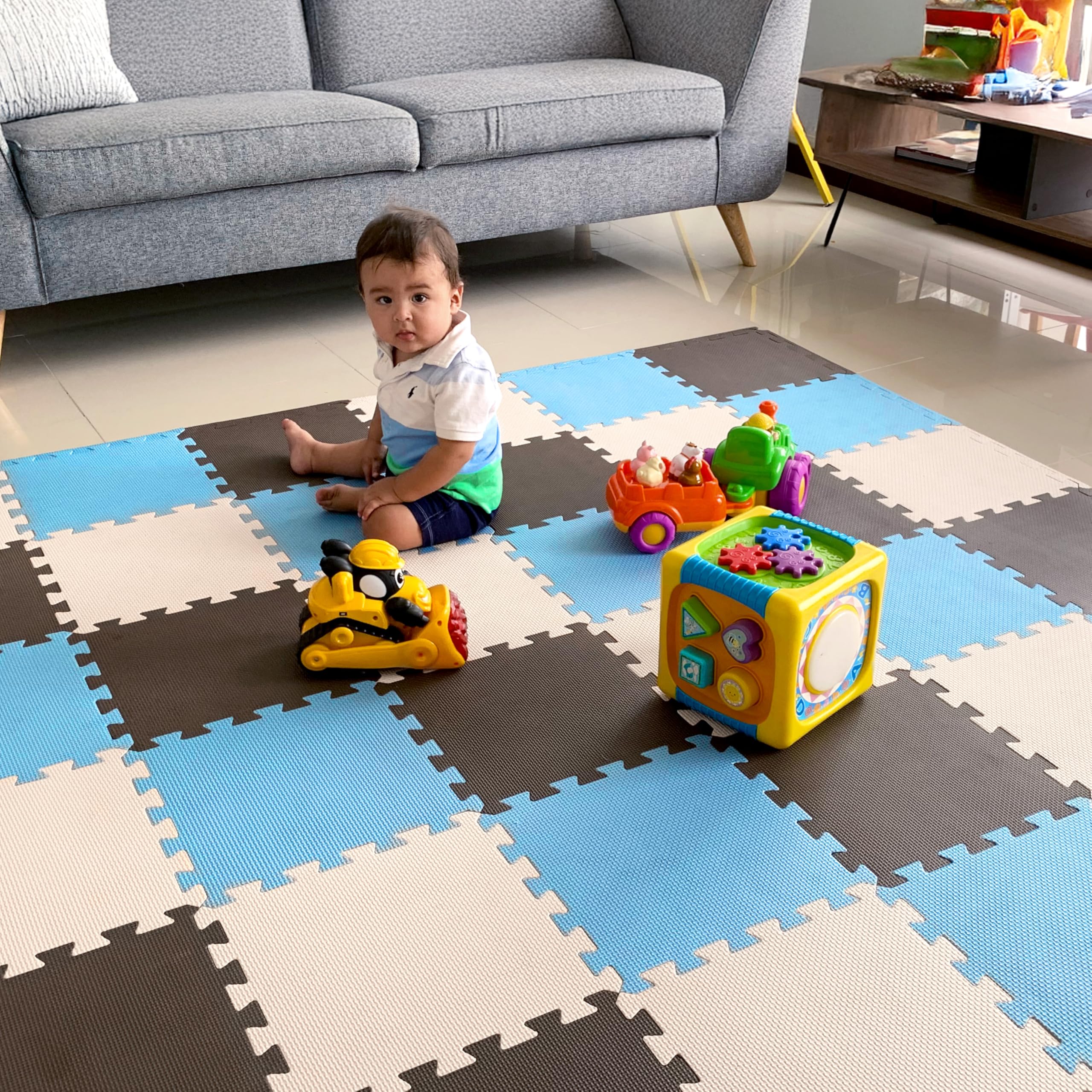 MioTetto Alfombra Bebe No Toxica - Tapete Bebe Suave y Cómodo para Aprendizaje, Desarrollo y Juego - Alfombra Infantil o Alfombra Puzzle para Niños - Colchonetas Infantiles Elegante y Segura
