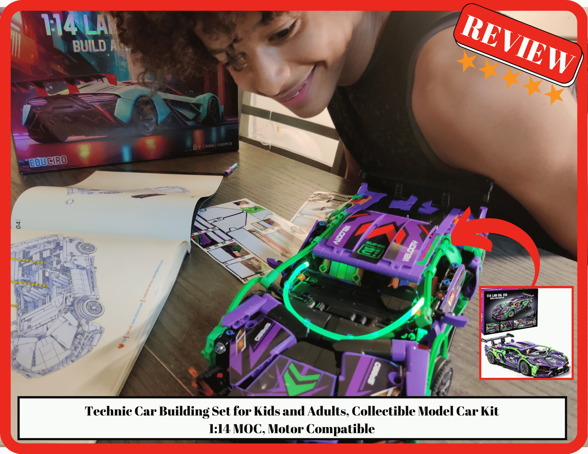 Watch Technic Racing Car Building Set 1&colon;14 MOC on Amazon Live