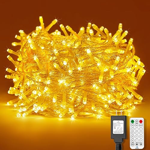 Luces de Navidad de 800 LED de 264 pies con 8 modos de control remoto para interiores, luces blancas cálidas para árbol de Navidad impermeables al