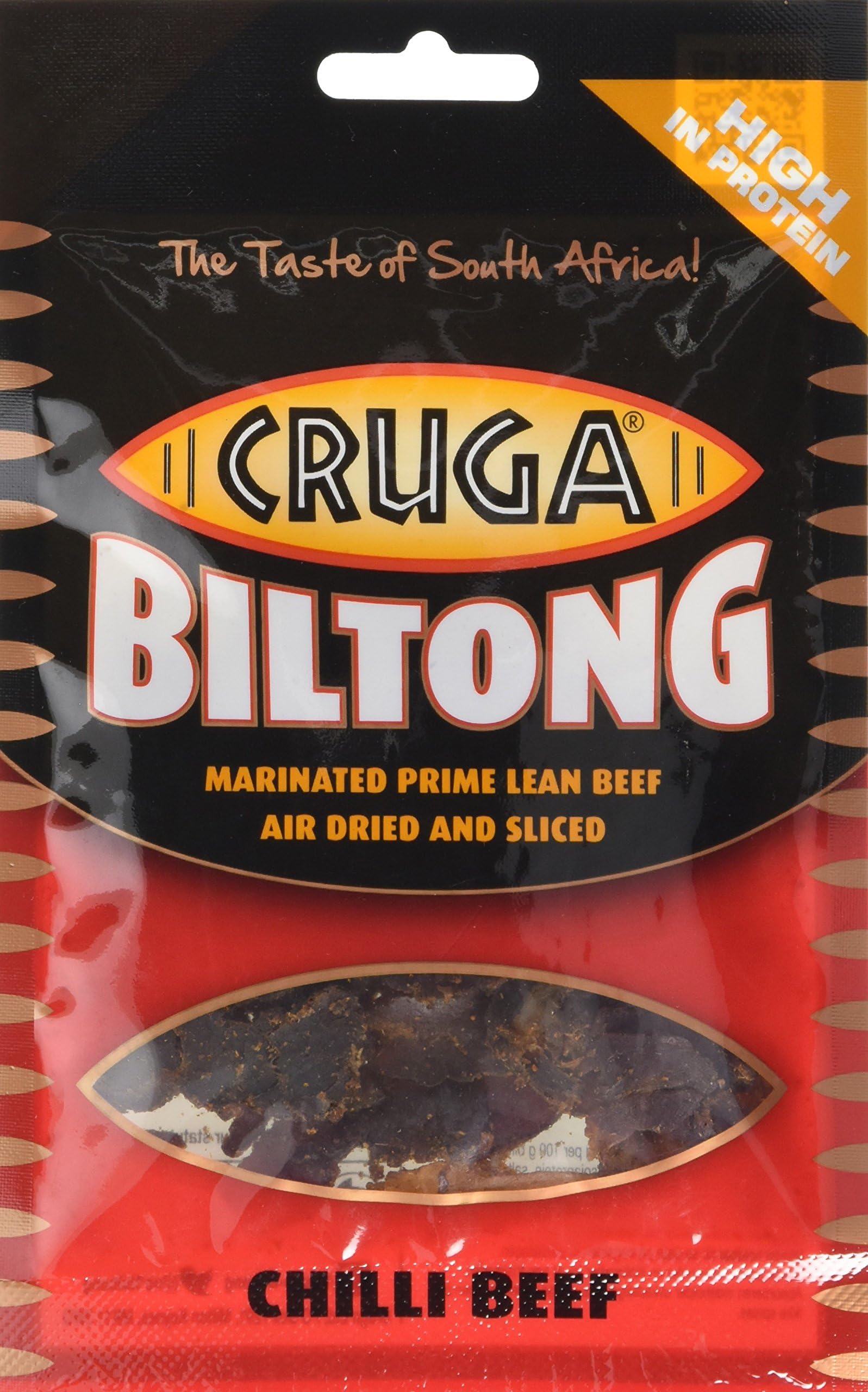Cruga Chilli Beef Biltong, 25 g, Pack of 5