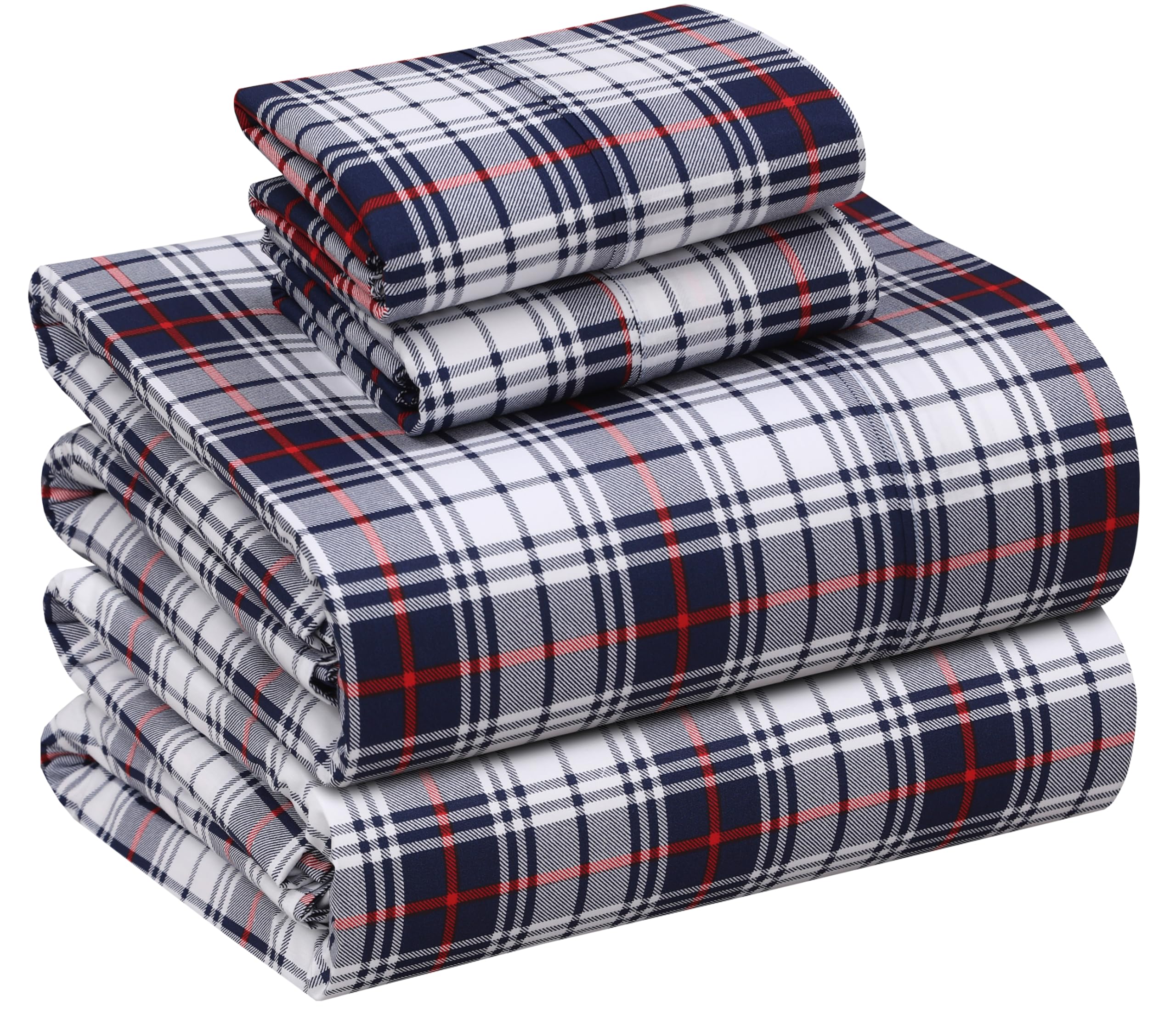 RUVANTI 100% Cotton Full Sheets, Percale Bedding Full Size Set, Prussian