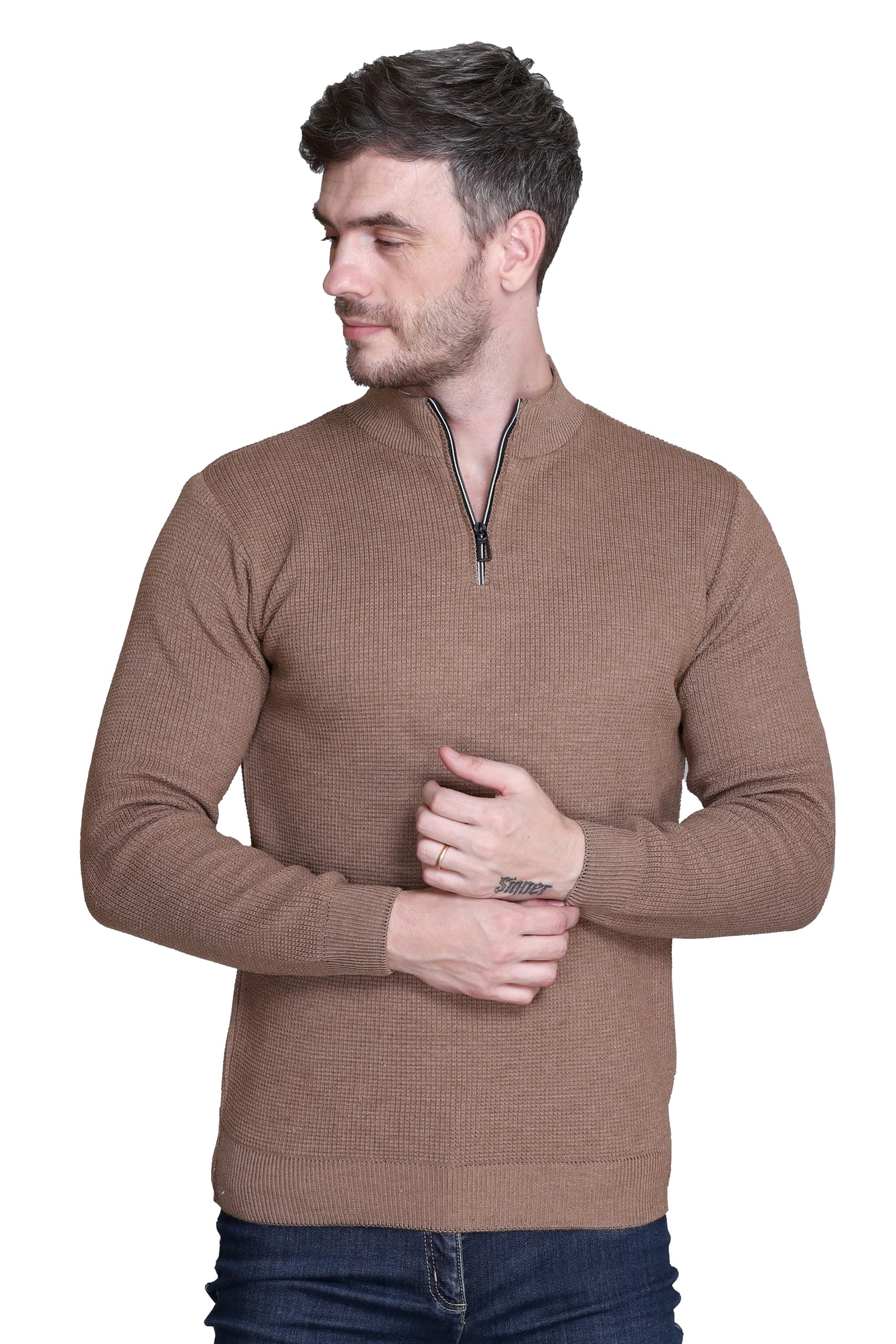 venatoria Men High Zipper Neck Sweater Fullsleeves Winter-picture-21
