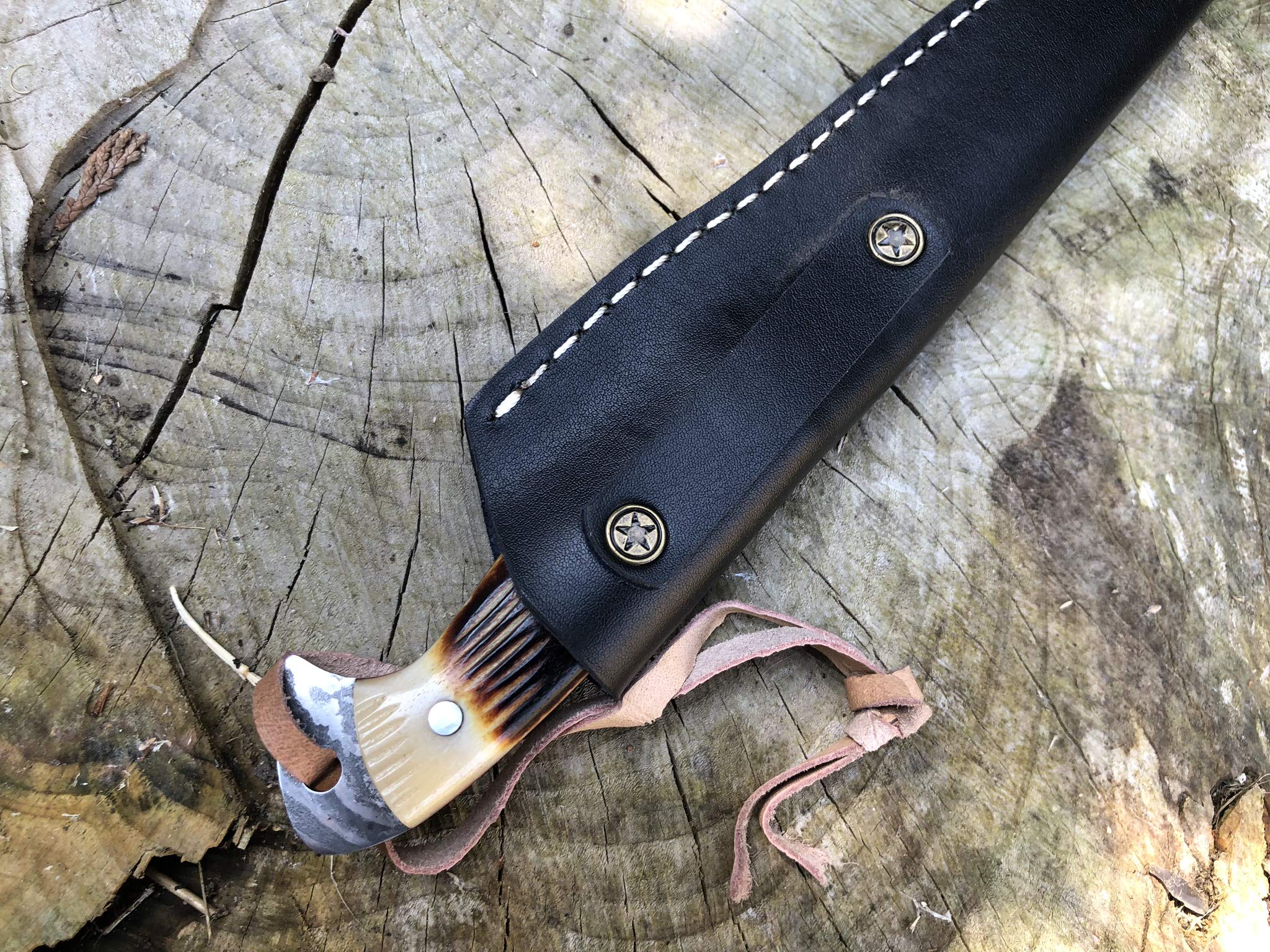 Perkin Damastmesser Jagdmesser Mit Scheide Scharf Bushcraft Messer SK100