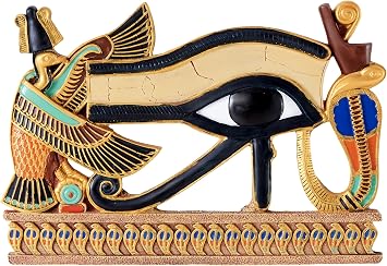 Design Toscano Egypitan Decor Eye of Horus Wall Sculpture Plaque, 12 Inch, Polyresin, Full Color, QL124212