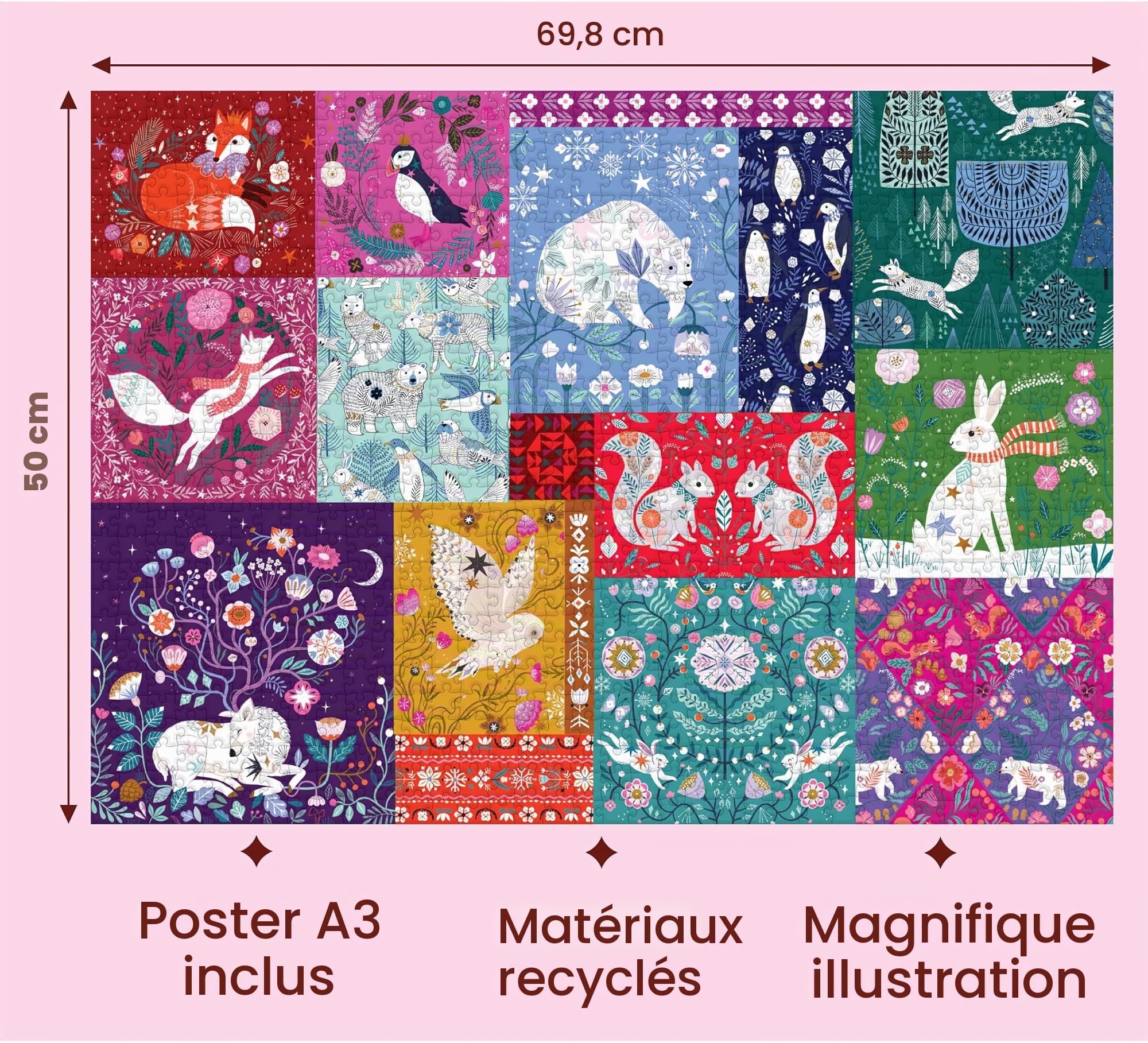 Puzzles Classiques 1000 Pieces (Winter Patchwork)