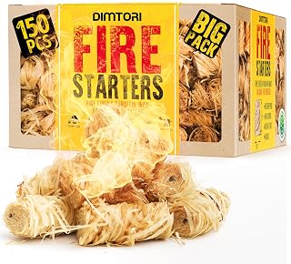 150 pcs Fire Starter - Natural Fire Starters for Campfires, Fire Pit, Pizza Oven, Fireplace, Smoker, BBQ, Pellet Stove & Wood - Fire Starters for Grill, Charcoal Starter