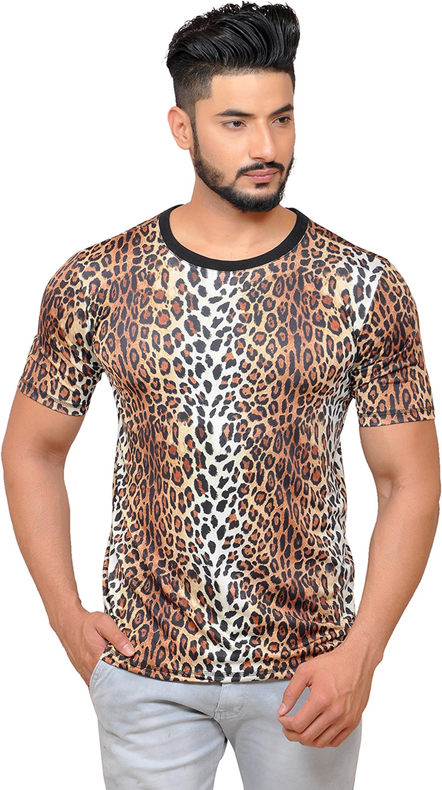 YuvraahMen's Animal Print Regular Fit T-Shirt