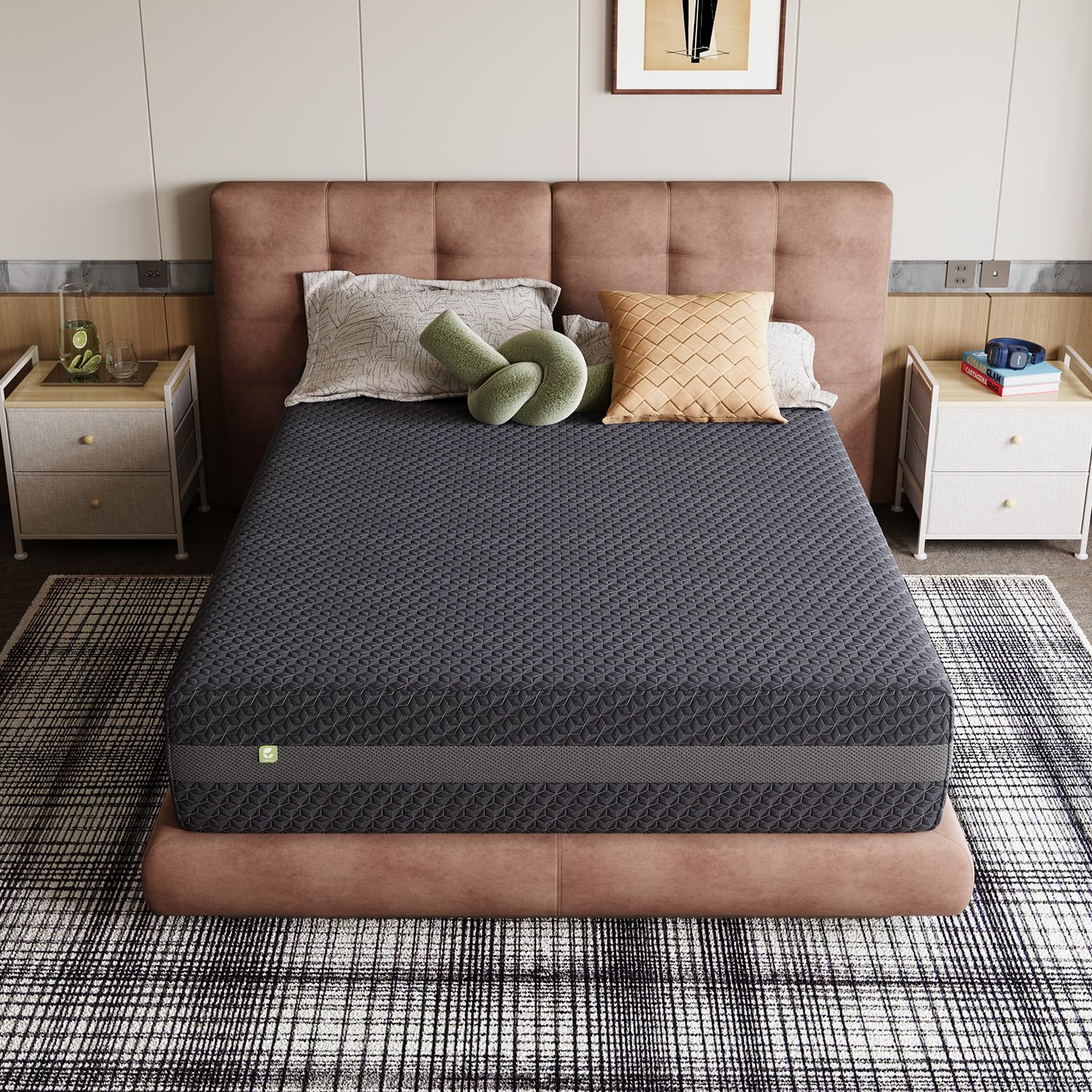 Novilla 6 Inch Full Size Mattress, Gel Memory Foam Full Mattress with Green Tea-Infused Foam for Back Pain Relief & Consistent Full-Body Support, Mattresses in a Box, Medium Firm - 1