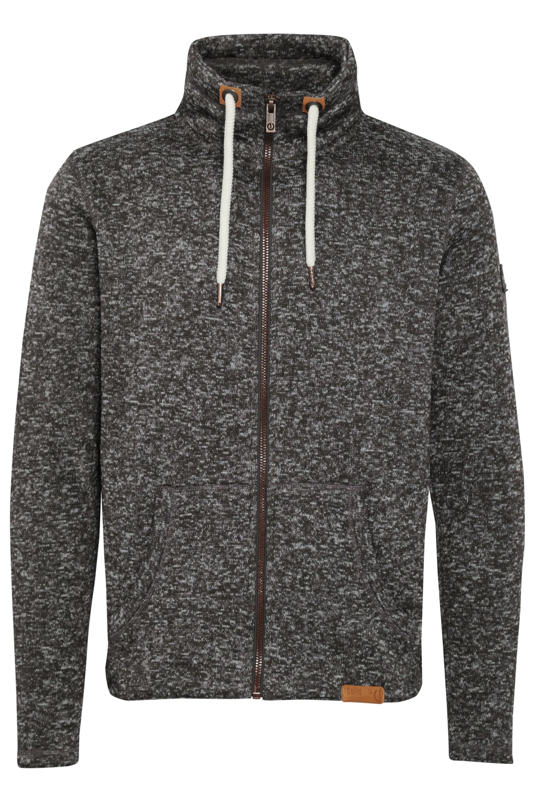 !Solid SDLuki Herren Sweatjacke Fleecejacke Sweatshirtjacke mit Stehkragen Kordel Kängurutasche Regular fit