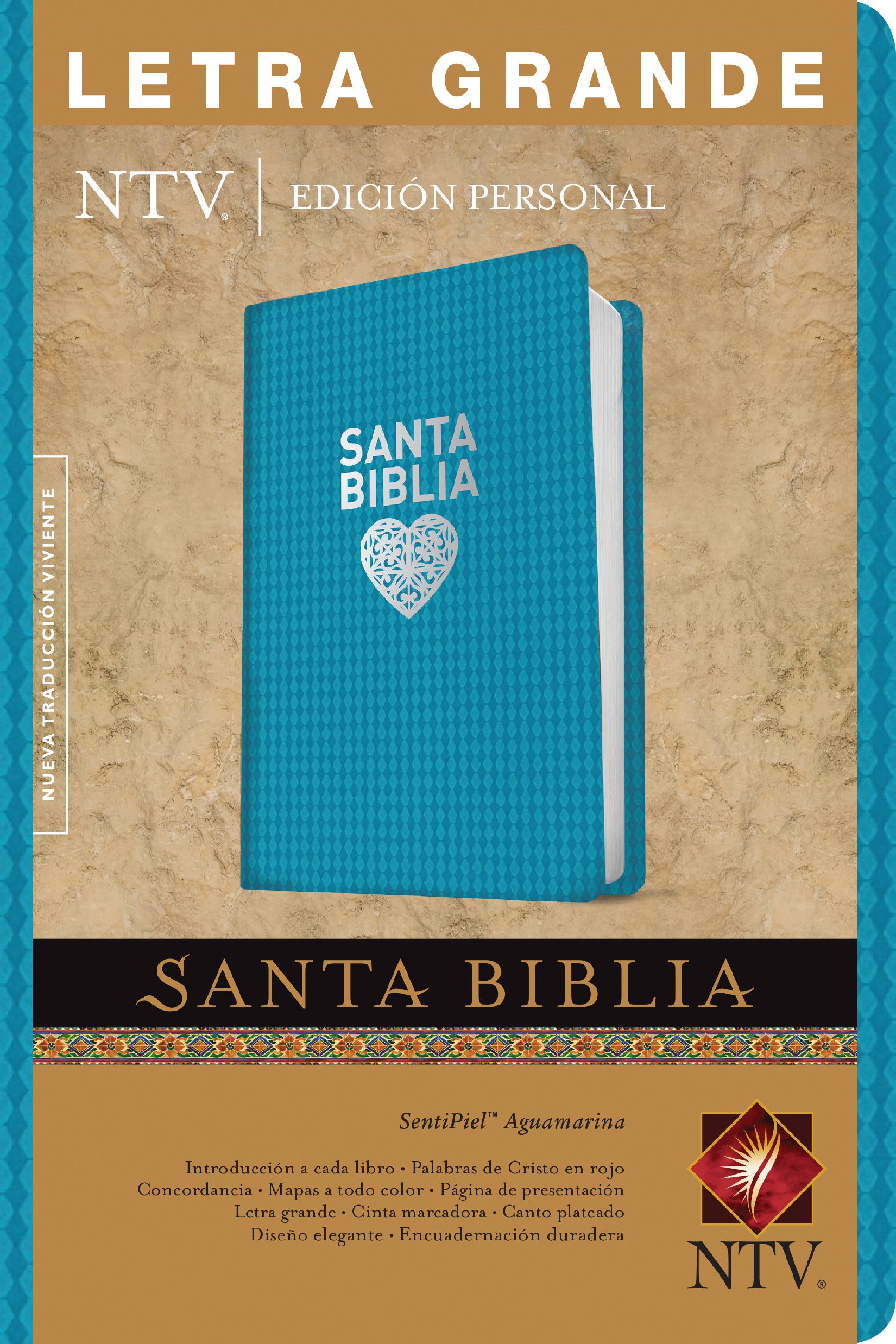 Santa Biblia NTV, Edición personal, letra grande (Letra Roja, SentiPiel, Aguamarina, Índice) (Spanish Edition)