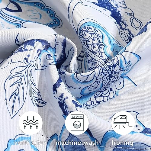 Miniatura 5 de Athootita 2 paneles de cenefas de cortina para ventanas, cenefas opacas de 52 x 18 pulgadas, cenefas decorativas con bolsillos para barra de 1.9