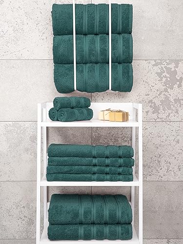 Miniatura 390 de American Soft Linen - Juego de 4 toallas de baño, 100% de algodón turco de 27 x 54 pulgadas, toallas de baño extragrandes, toallas para ducha