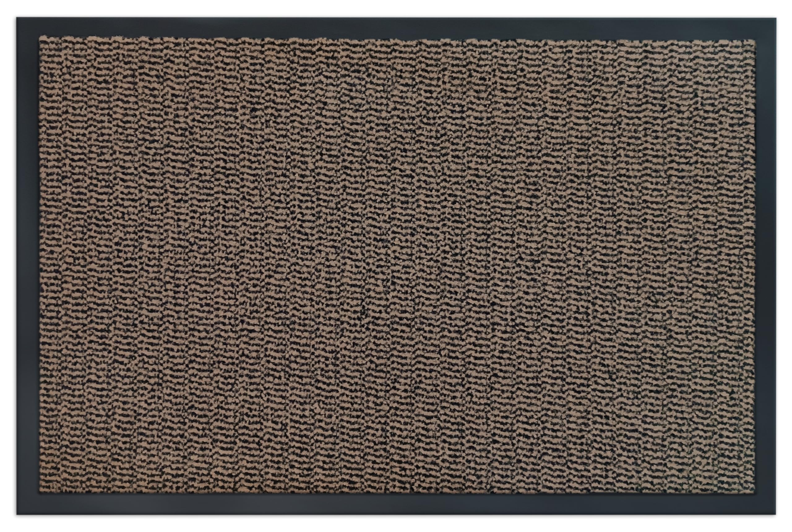 Carpet Diem Fußmatte, einfach sauber I Schmutzfangmatte Eingangsbereich - Fussmatte Innen & Außen, rutschfeste Türmatte, Schmutzfang Teppich für Haustür I Fußabtreter in Braun-Schwarz 60x90 cm
