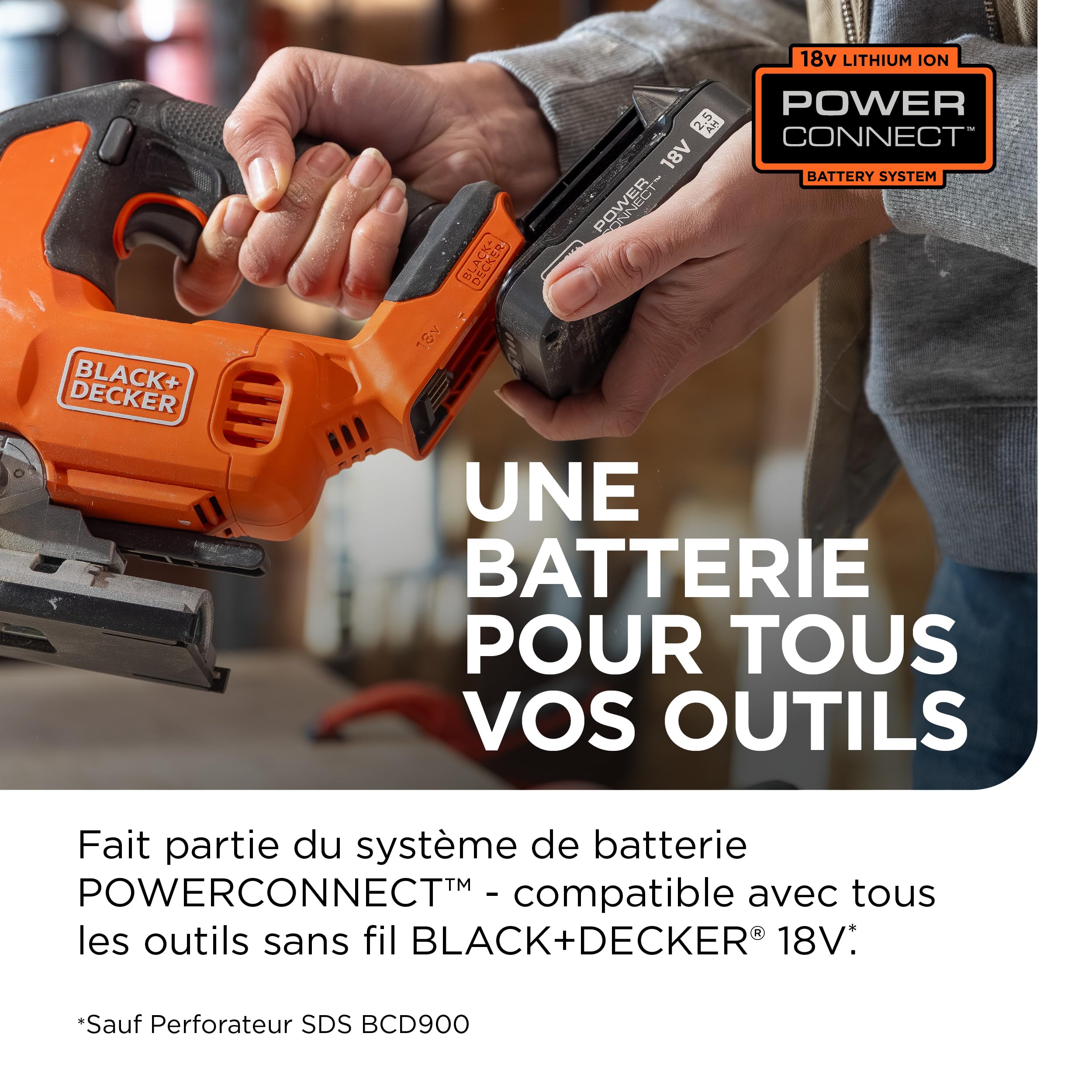 BLACK+DECKER Scie sauteuse sans fil Brushless, outil seul 18V, avec 6 lames, batterie non incluse, BLCJS78NZ-XJ