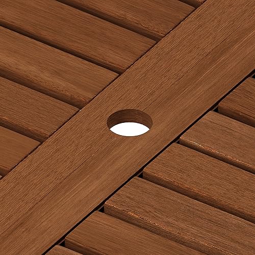 Miniatura 8 de Furinno Tioman Mesa de comedor para exteriores, natural, 35.5 pulgadas de profundidad x 59.0 pulgadas de ancho x 29.0 pulgadas de alto