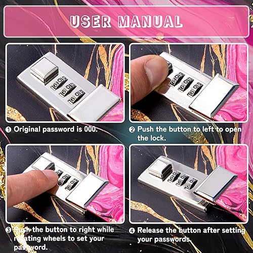 Miniatura 9 de CAGIE Diario con candado para niñas, A5 con contraseña rellenable, con forro, diario bloqueado, lindo regalo de Navidad y cumpleaños para niñas de