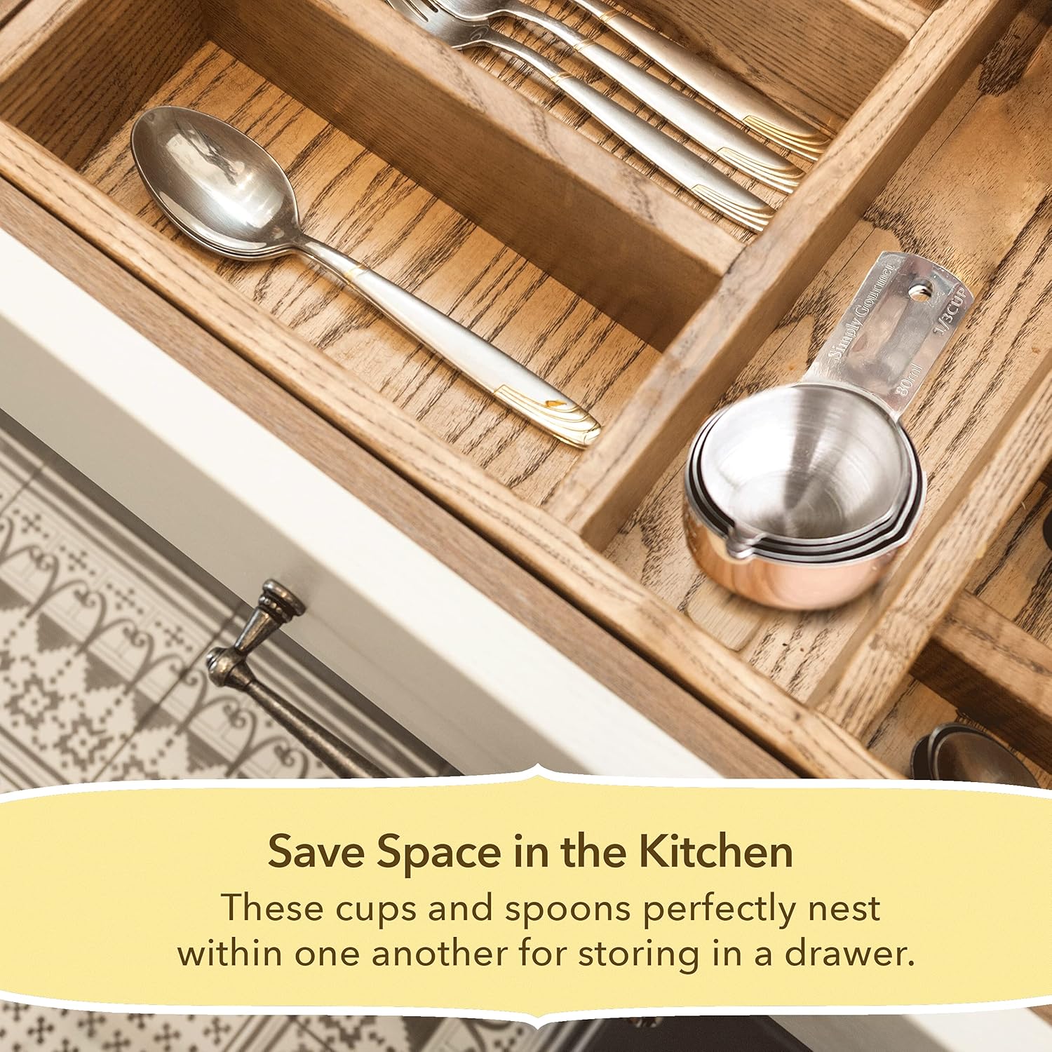 Simply Gourmet Measuring Cups and Spoons Set - Stainless Steel Measuring Cups Set for Cooking & Baking, Set of 15.: Home & Kitchen