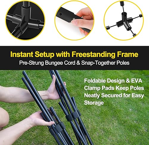 Miniatura 5 de Juego de red portátil todo en uno de 10 pies de bádminton, pickleball y voleibol para niños, media cancha (10 pies de ancho x 7 pies de altura