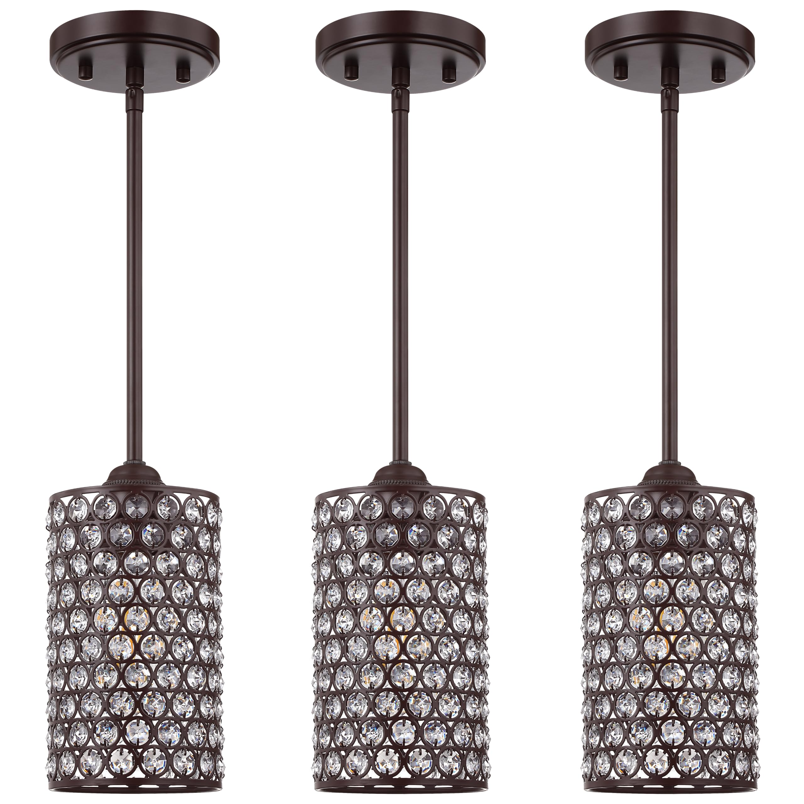 Photo 1 of Doraimi Lighting 3 Pack Crystal Pendant Lights