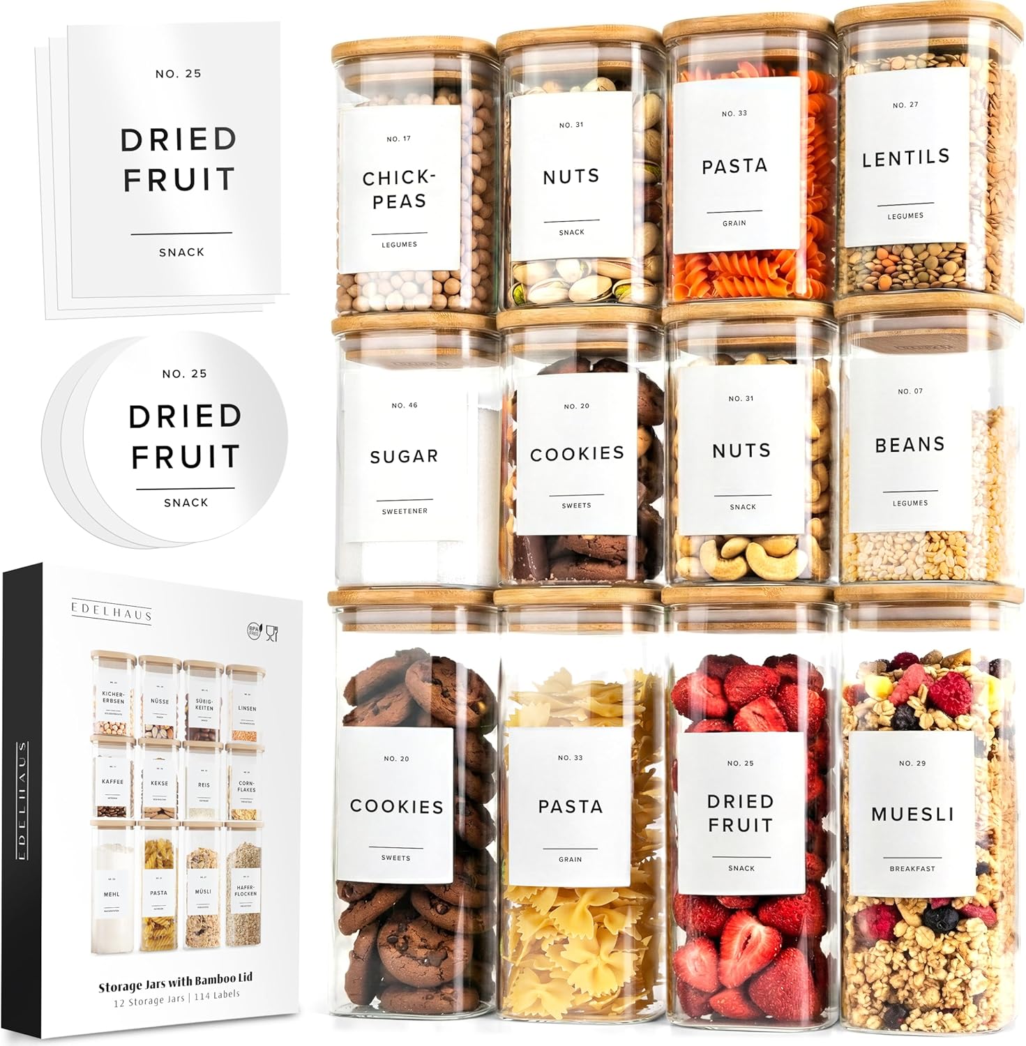 12-Pack Square Glass Food Storage Containers with Bamboo Lids – Airtight & Stackable 12-Pack Square Glass Food Storage Containers with Bamboo Lids – Airtight & Stackable