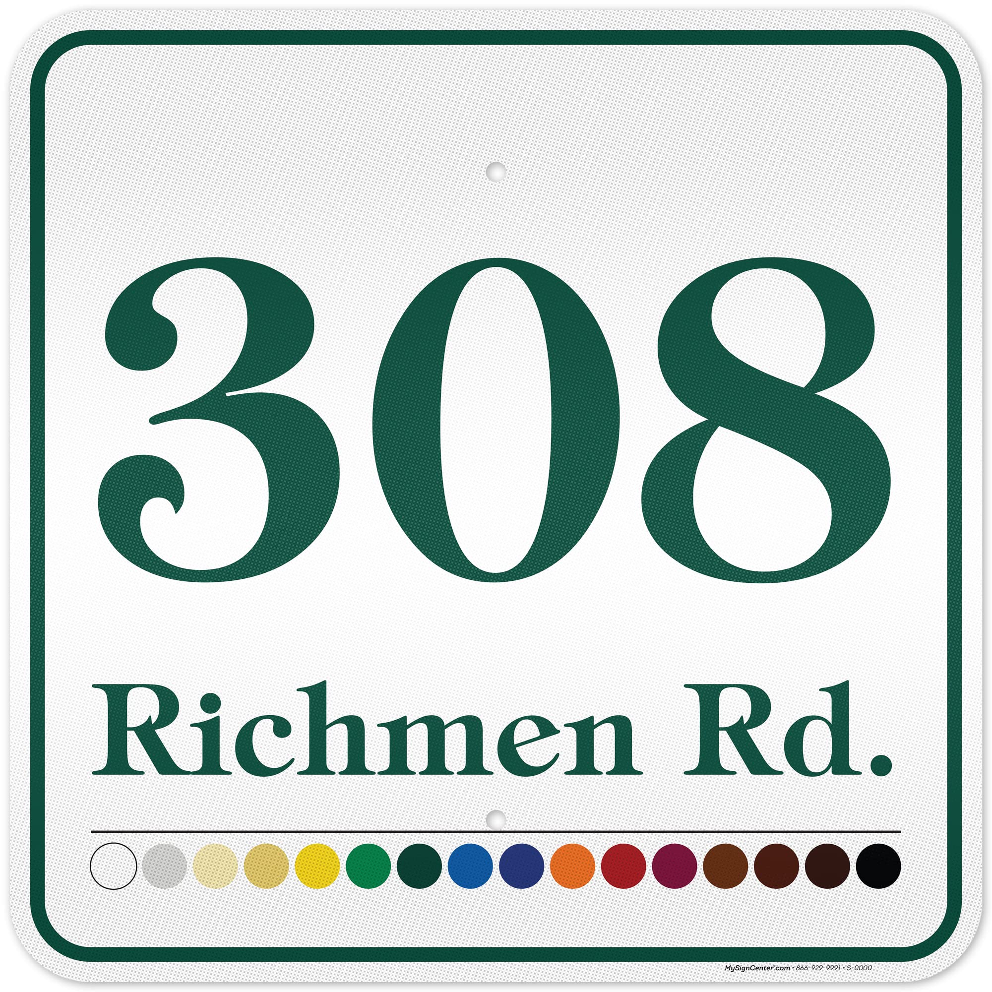 House Address Sign, House Number Plaque, 18x18 Inch Reflective, .080 Aluminum, 16 Font Colors, 20 Font Styles, Reflective Option, USA Made by My Sign