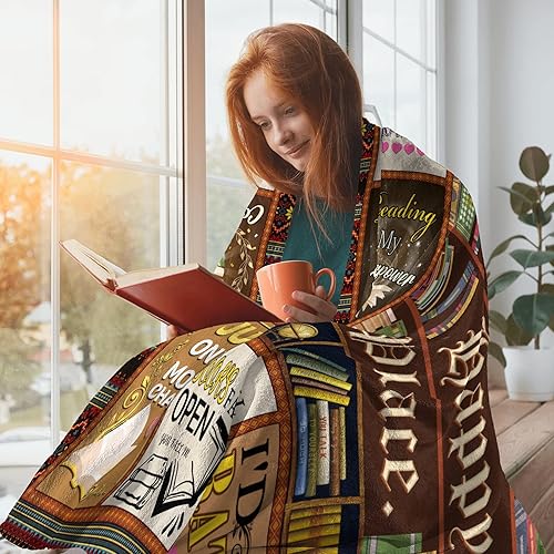 Miniatura 6 de ALBRINT Regalos para amantes de los libros, regalos para amantes de los libros, manta de lectura, Navidad, graduación (regalos de libros, 60 x 50