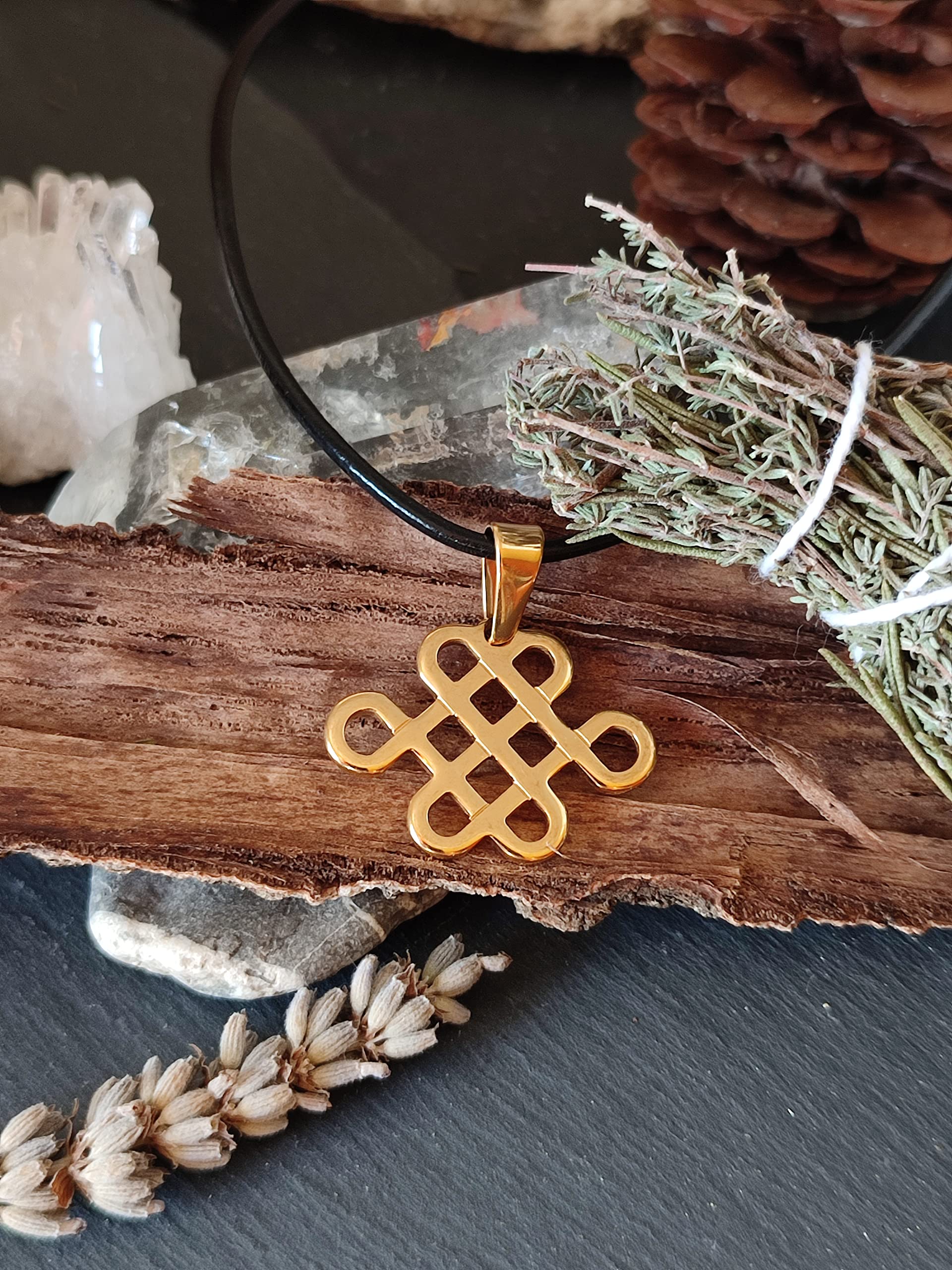 Simboliks Colgante con el Nudo Infinito o Nudo Sin Fin Tibetano, Símbolo celta, Budista, Amuleto de protección, Nudos celtas, Druida, Nudo Budista