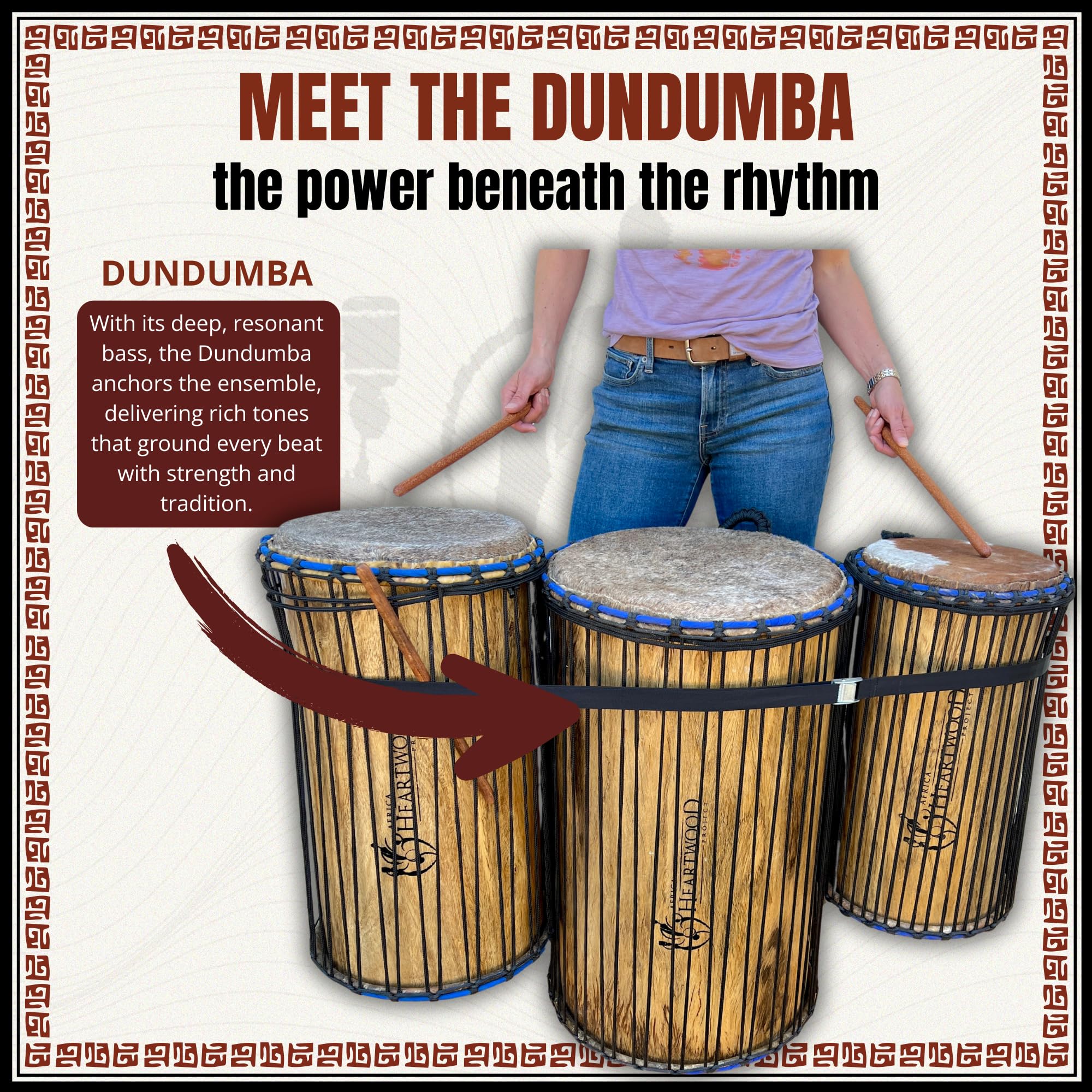 Amazon.com: Africa Heartwood Project African Dundumba Dunun Bass