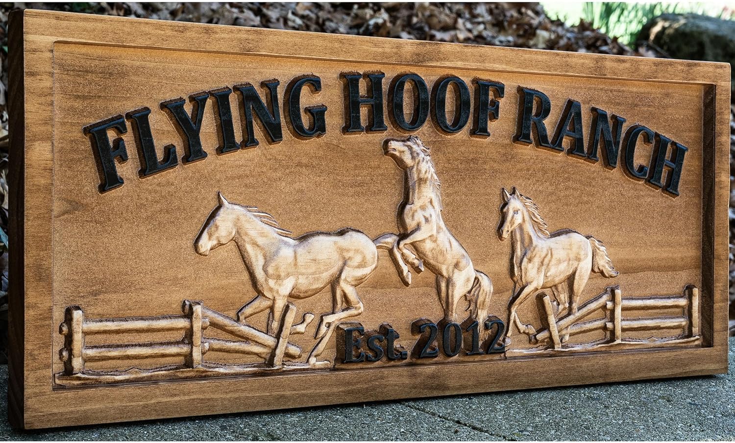 Personalized Horse Ranch Name Sign Rustic Wood Sign Couples Gift Custom Wooden Sign Family Last Name Established Gift Horse Stall Barn Decor
