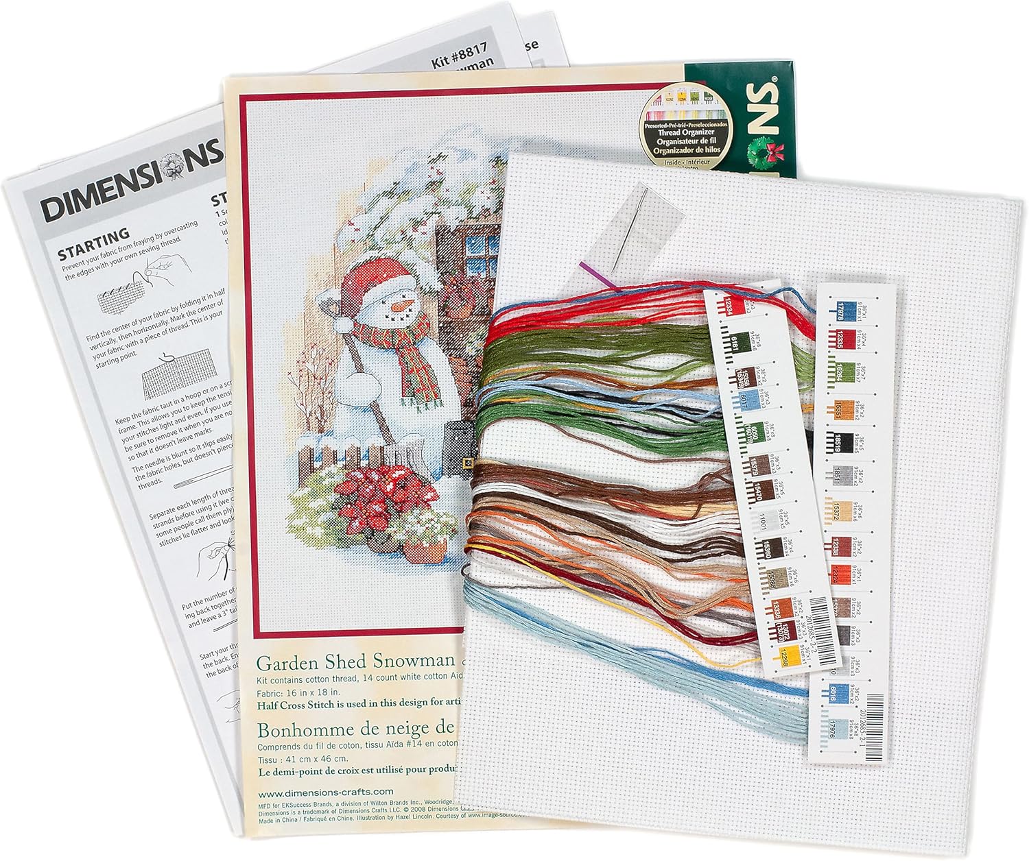 Dimensions Counted Cross Stitch Kit 'Garden Shed Snowman' 14 Count White Aida, 12'' x 14''