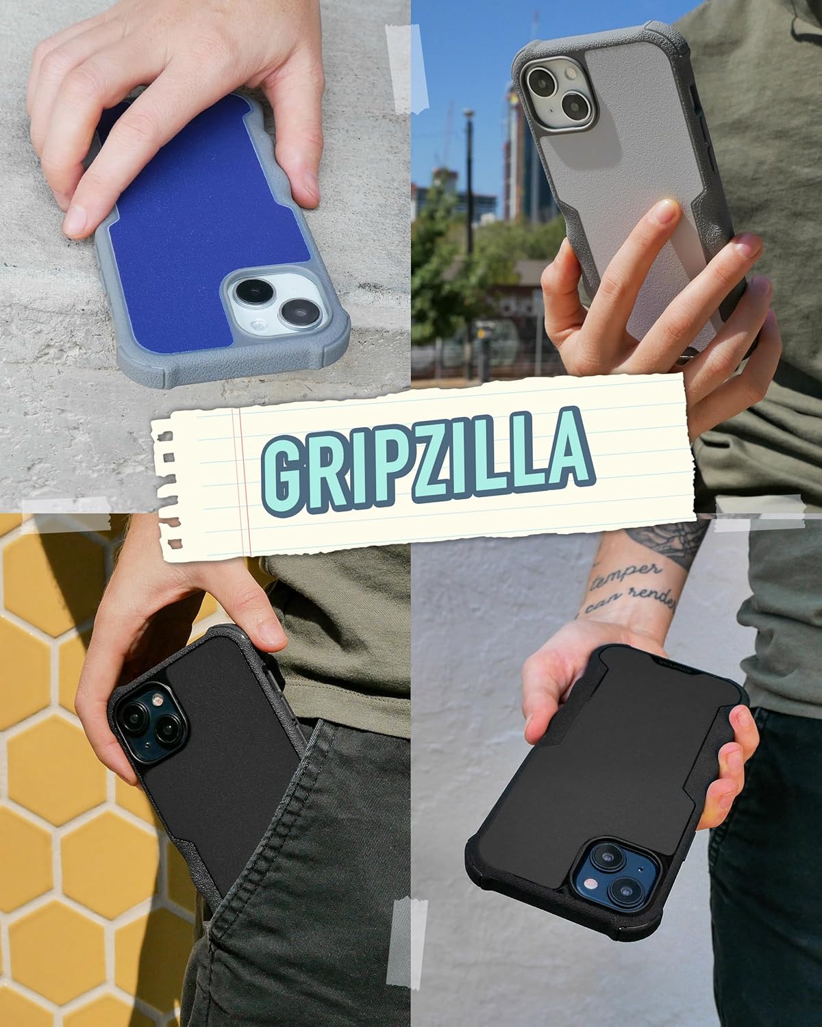 Smartish® iPhone 15 Plus Protective Magnetic Case - Gripzilla Compatible with MagSafe [Rugged + Tough] Heavy Duty Grip Armored Cover w/Drop Tested Protection for Apple iPhone 15 Plus - Gray Area - Image 6