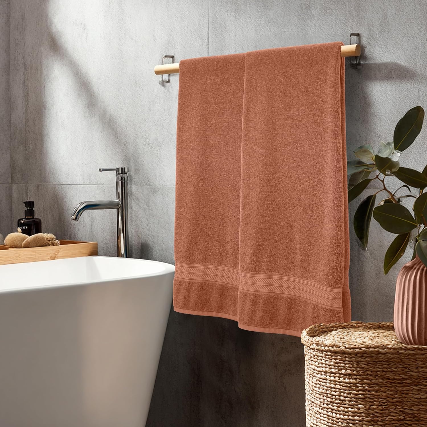 COTTON CRAFT Giant Bath Sheet - 2 Pack Oversized 35x70 Extra Large Soft Luxury Jumbo Bath Towel - 600 GSM - 100% Ringspun Cotton - Absorbent Quick Dry Bathroom Shower Hotel Spa Towel Sheet - Mocha