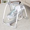 Ingenuity ConvertMe 2 in 1 Compact Portable Baby Swing and Baby Seat, Cordless Vibrations, Automatic Swing, Nature Sounds - up to 9 kg