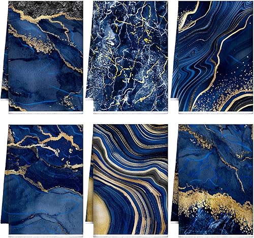 Miniatura 10 de Boyiee Juego de 6 toallas de cocina de café marrones, paños de cocina de 24 x 16 pulgadas, paños decorativos absorbentes, accesorios de mano retro