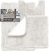 Vista 51 de Clara Clark - Alfombras de baño, ultra suaves y peludas - Tapetes para baño, lavables a máquina, con respaldo de goma antideslizante, 17 x 24