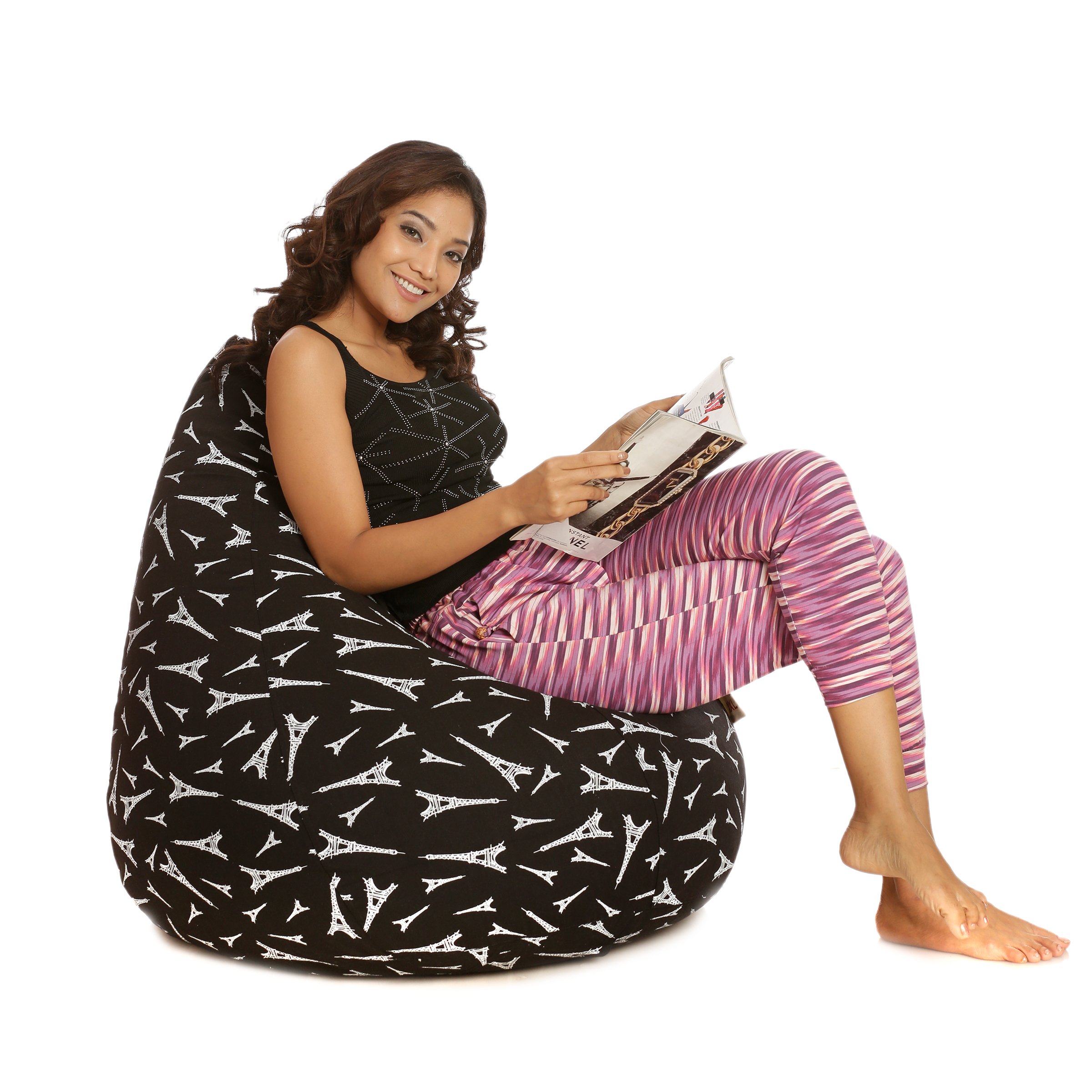 Style Homez Classic Cotton Canvas Abstract Printed Bean Bag XXL Cover Only-image-17