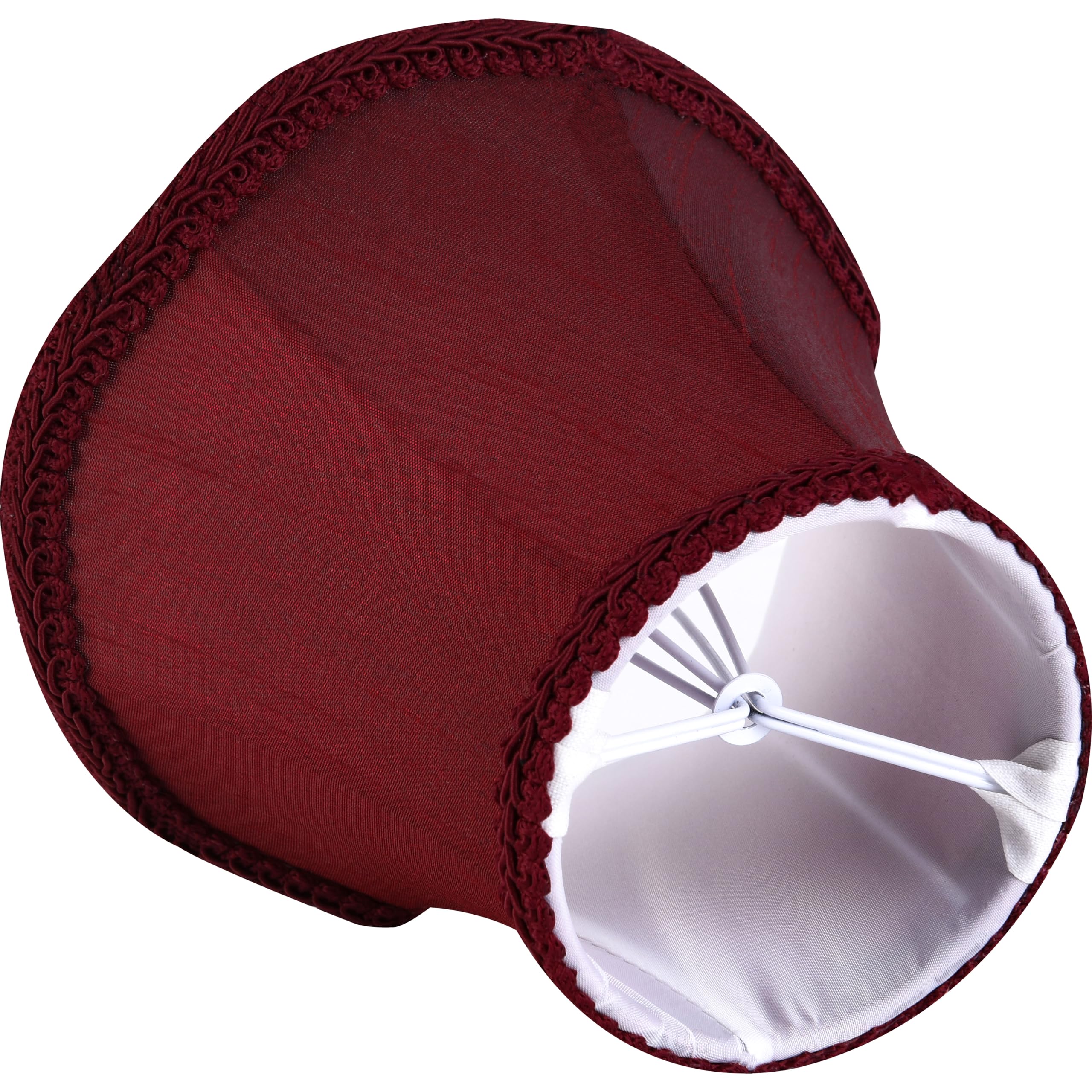 GO&SO Lot de 6 abat-jours pour lustre, ampoule à clipser, 10,2 x 15,2 x 12,7 cm, pétale en tissu rouge