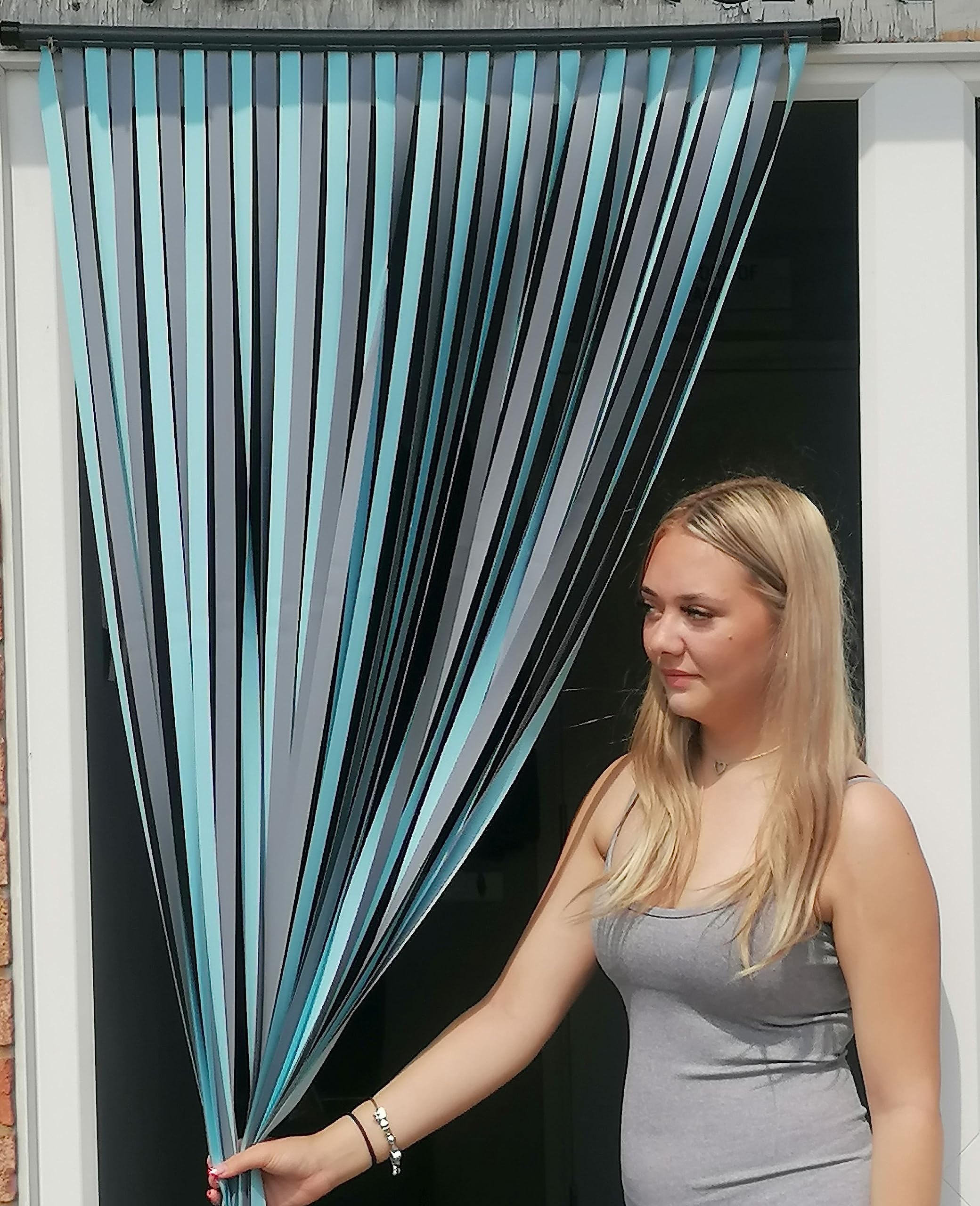 Holland Plastics Original Brand 'CARAVAN' sized Bug Fly Strip Door Blind - 62Cm Wide x 200 cm long- Perfect for Caravans and RV vehicles- 'Silver Sky'