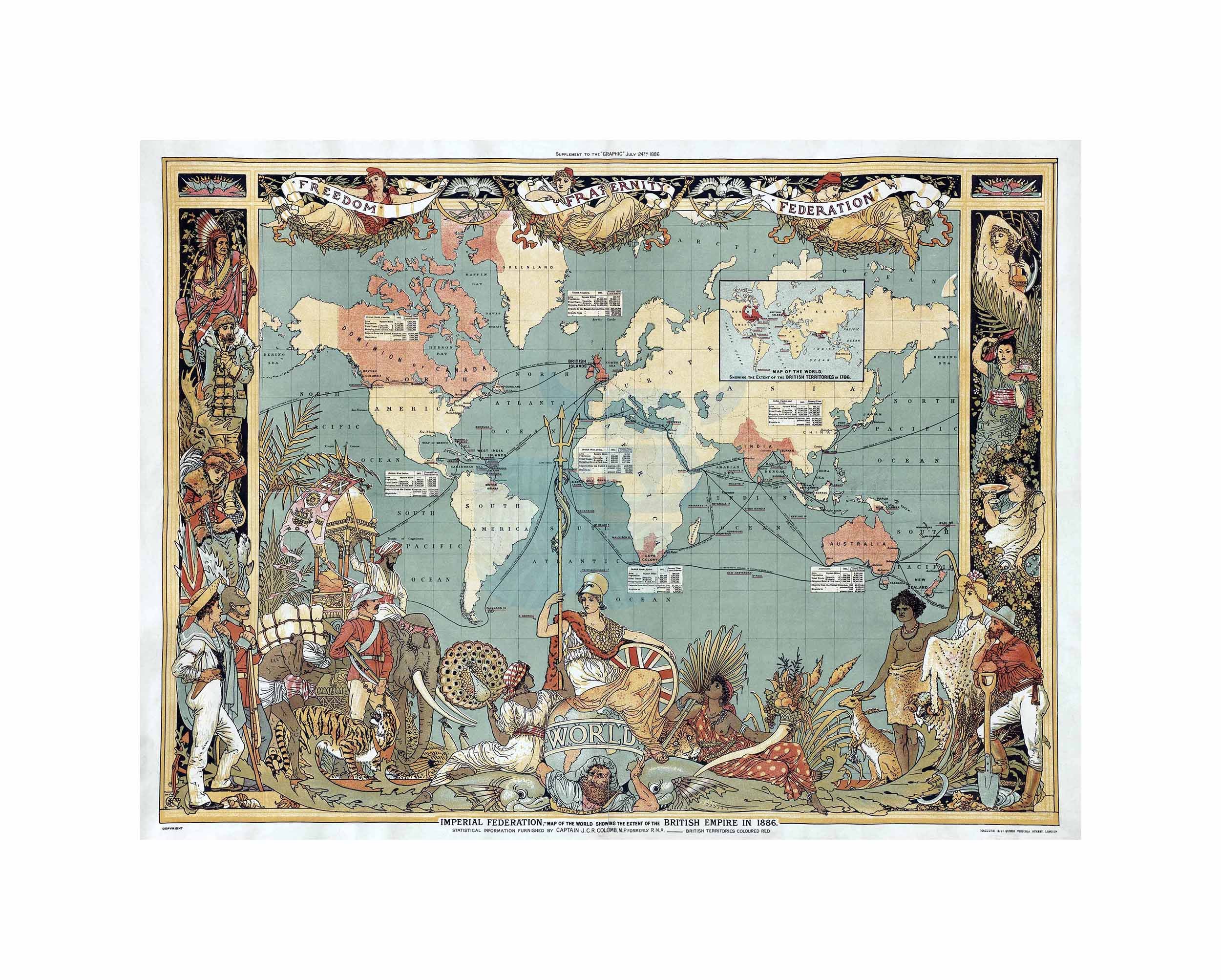 Wee Blue Coo Map Repro Antique 1547 Portuguese Europe North Africa Large Art Poster Print