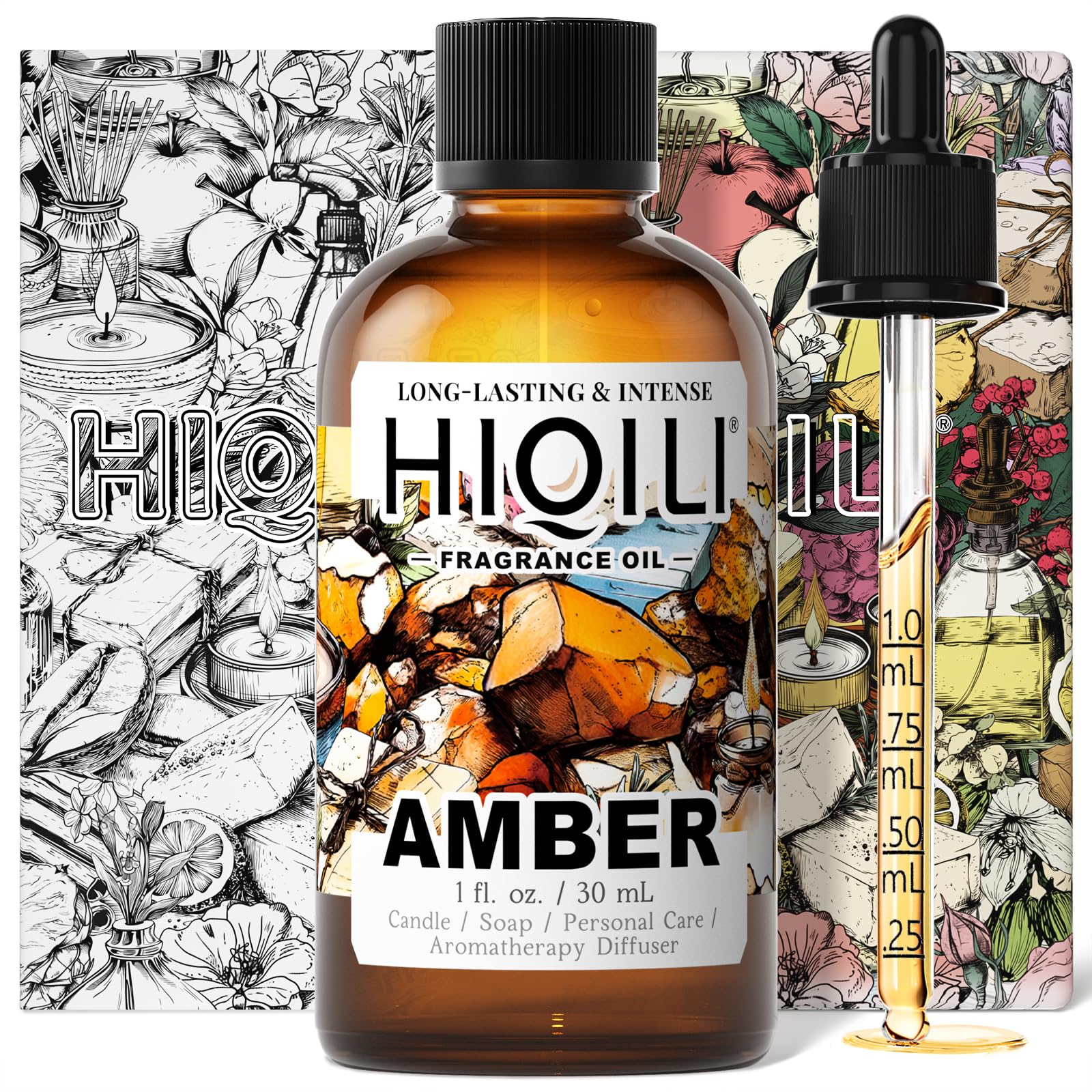HIQILI Amber Fragrance Oil for Perfume Making - 1 Fl Oz / 30 ML