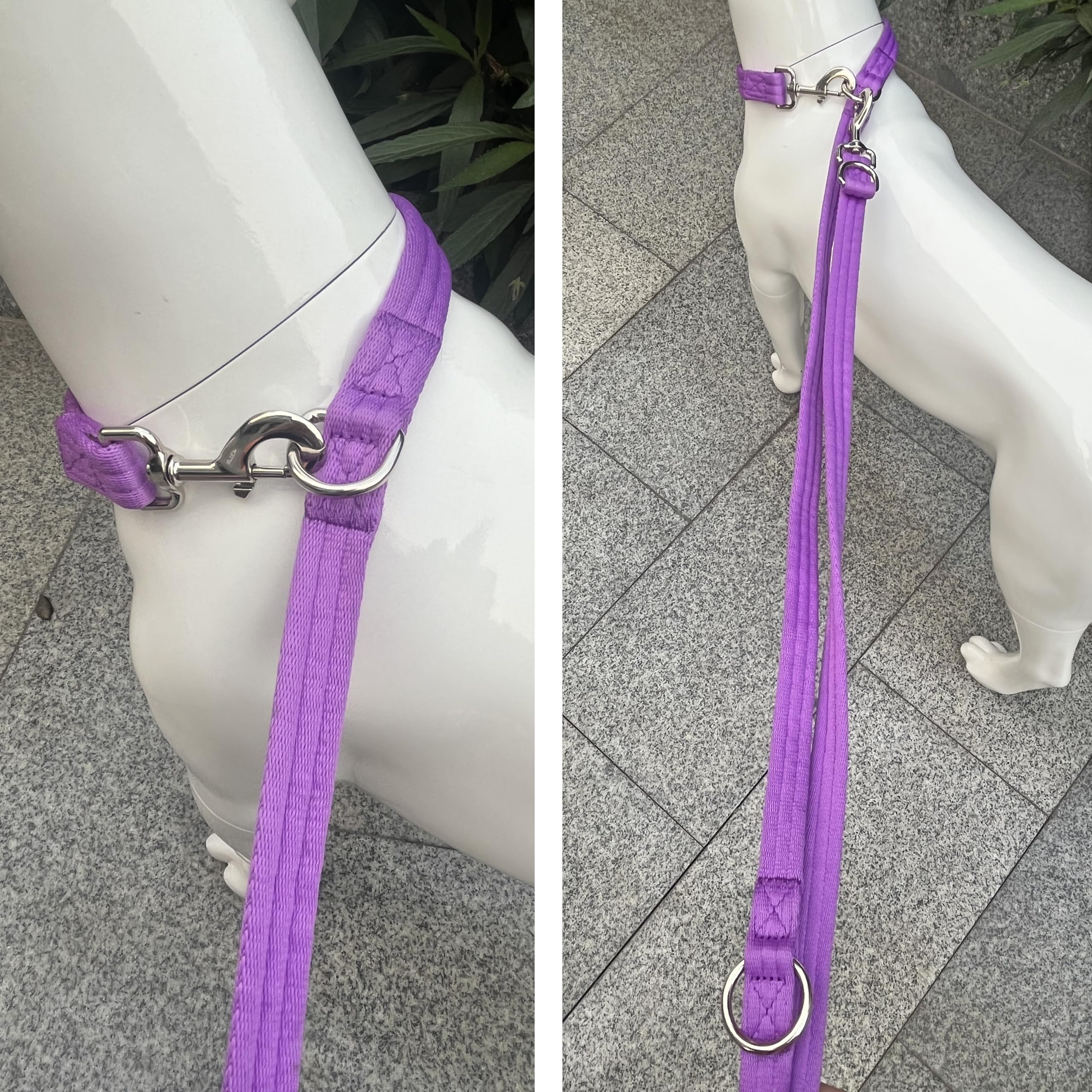 Dog Leash-Multifunctional Double Ended,for Obedience Training Or Distance Work Easy to Use,Lightweight,Soft&Durable Convertible Hands Free,Crossbody,Over Shoulder (Purple - Image 4