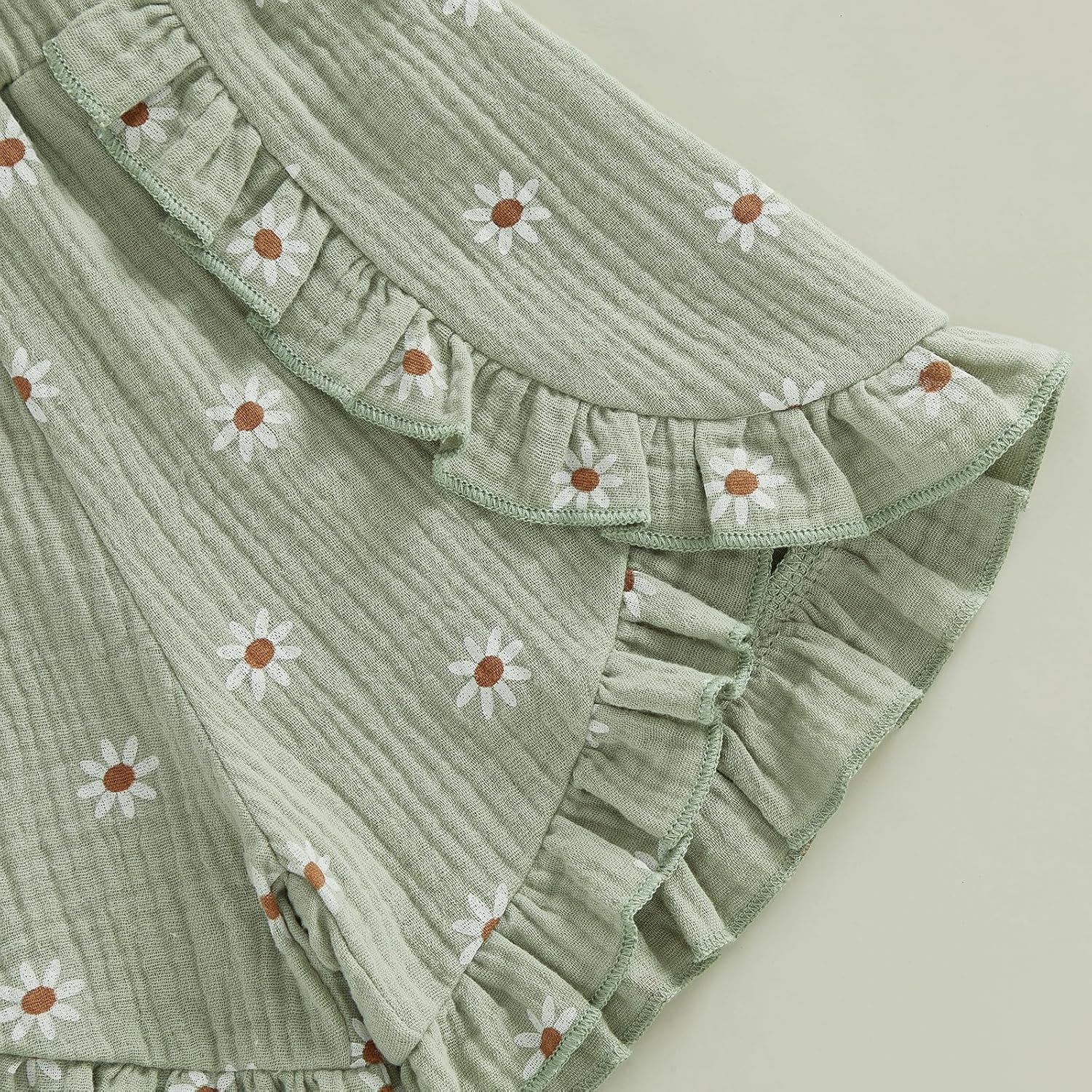 Toddler Baby Girl Clothes Summer Doll Collared Sleeveless Ruffle Tops Shorts Set 1T 2T 3T 4T Kids Floral Outfit - Image 7