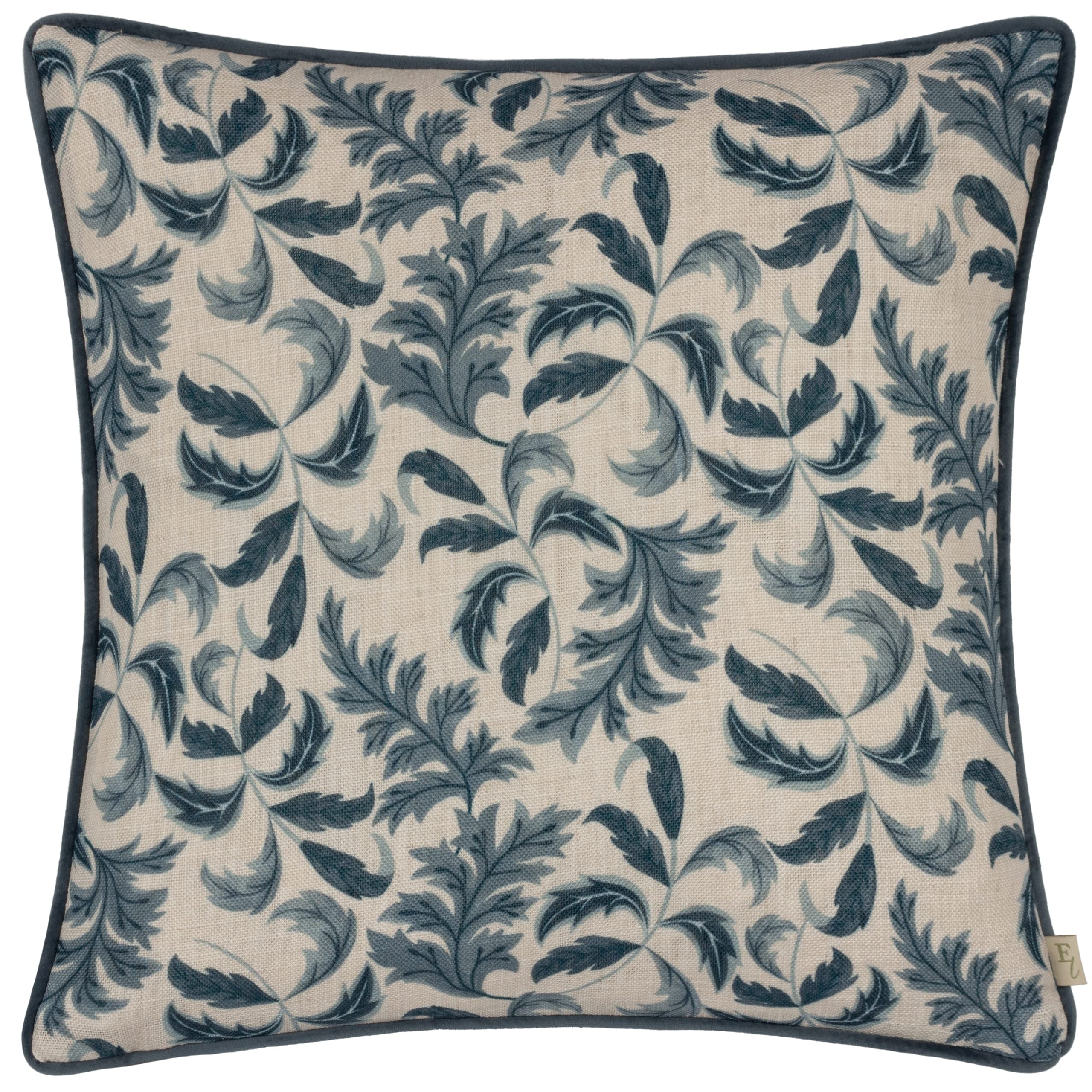 Evans Lichfield Chatsworth Topiary Feather Filled Cushion, Petrol, 43 x 43cm